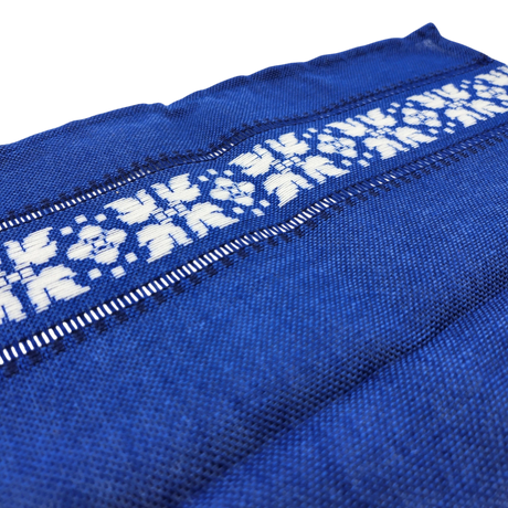 Runner: Royal Blue and White Woven Table Runner Made in Sweden 17" x 56"
