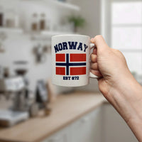 Mug: Established Series Norway Flag Mug with Year Founded (11 oz)