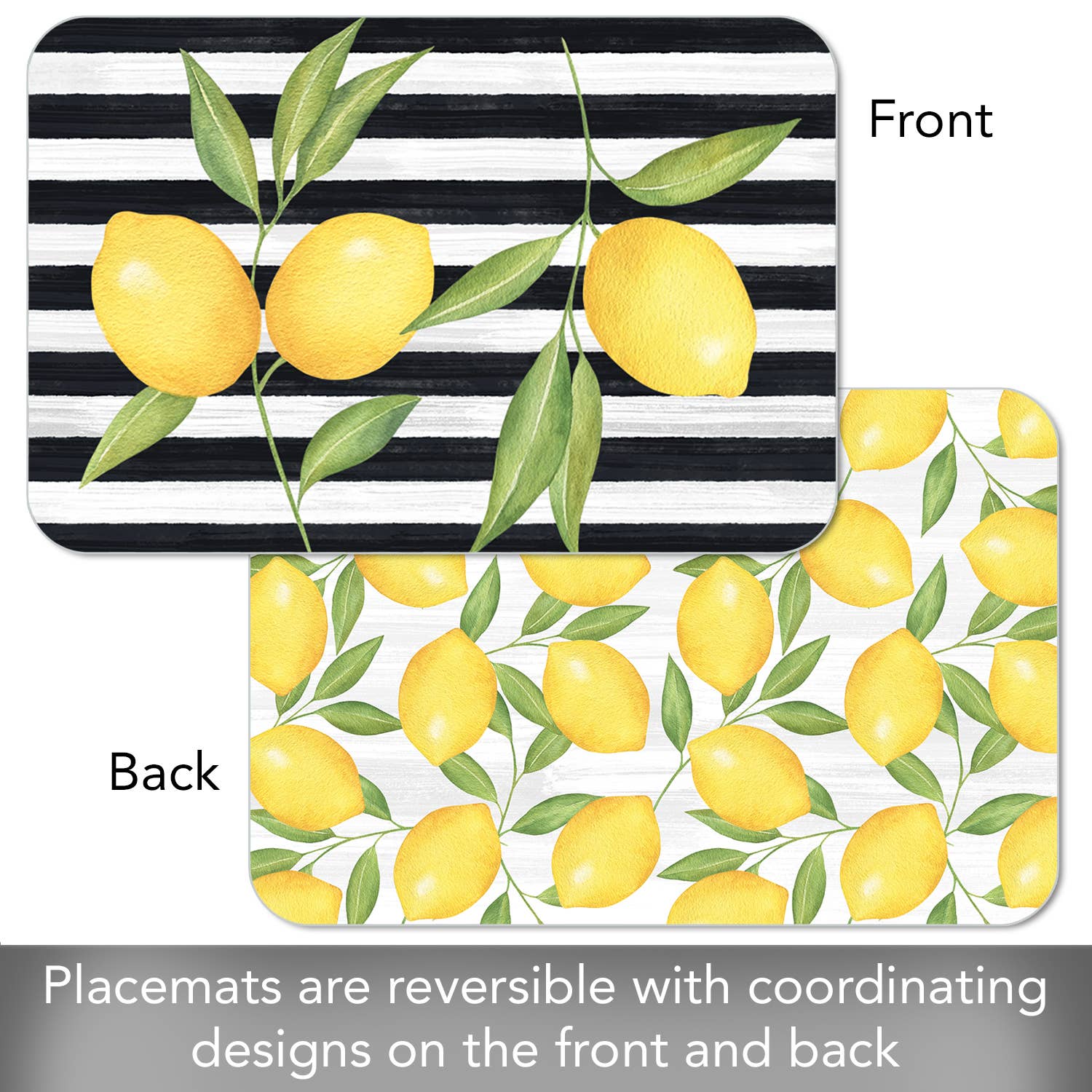 Placemat: Jardin De Citron Reversible Rectangular Plastic Placemat