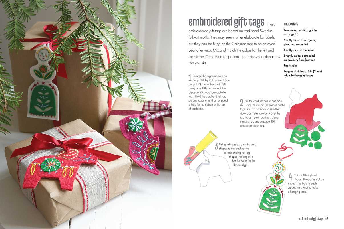 Discover Book: Scandi Needlecraft by Clare Youngs—128 pages of 35 step-by-step projects, including embroidered gift tags with templates, materials lists, and Scandinavian-inspired illustrations. Paperback edition.