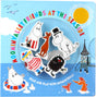 Colorful cover for Book: Moominvalley Friends at the Seaside by Katariina Heilala. Features seaside scenes and removable wooden Moomin figures for an interactive children’s book experience.