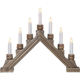 The Candelabra: Star Trading - Karin Electric 7-Light is a traditional Swedish wooden triangular candlestick with seven electric candles. Each candle sits on a wooden base in a symmetrical, tiered design and boasts proud Swedish craftsmanship.
