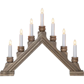 The Candelabra: Star Trading - Karin Electric 7-Light is a traditional Swedish wooden triangular candlestick with seven electric candles. Each candle sits on a wooden base in a symmetrical, tiered design and boasts proud Swedish craftsmanship.
