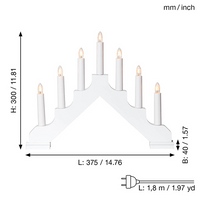 Candelabra: Star Trading - Ada, White, Electric 7-Light