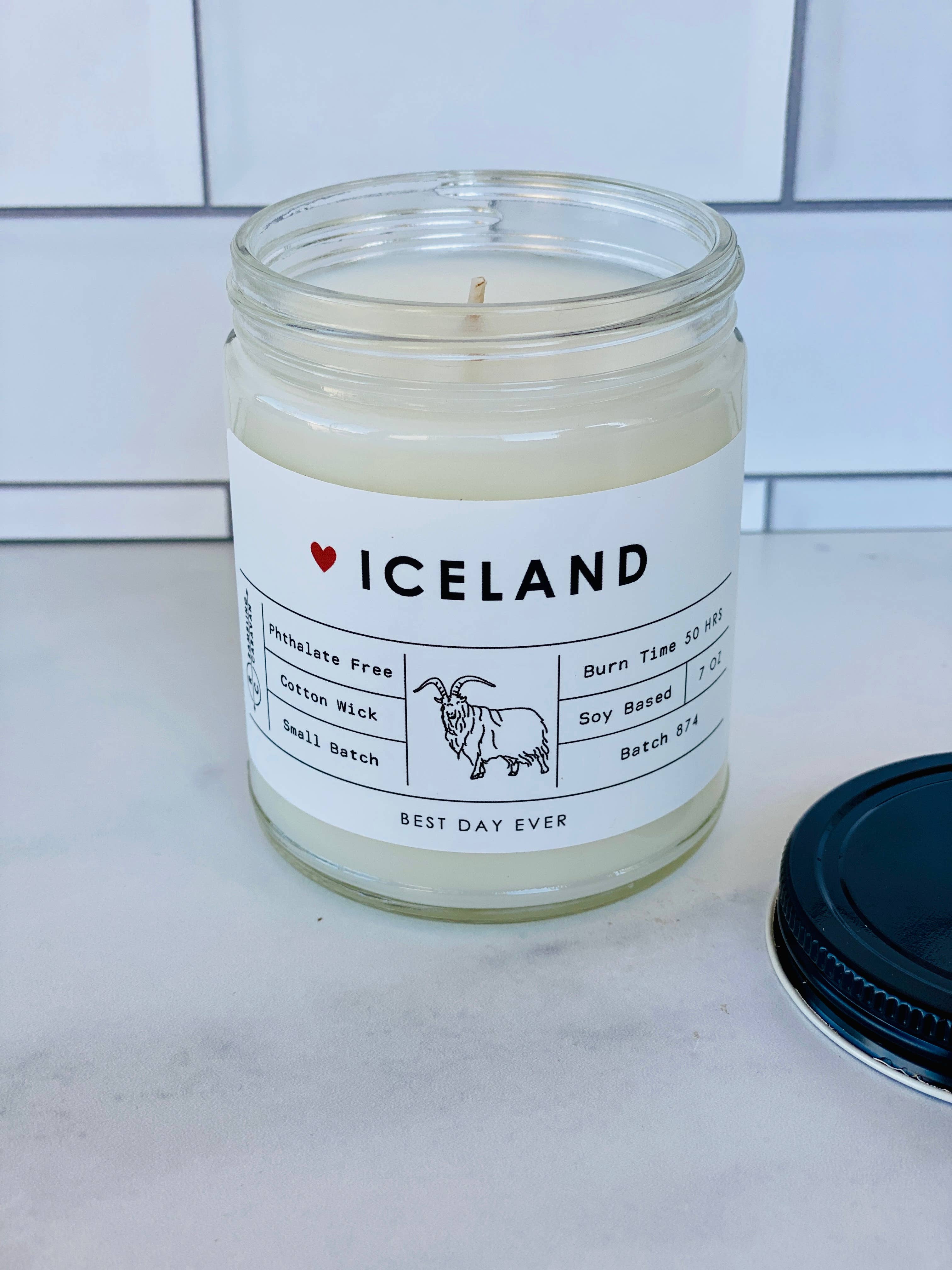 Candle: Iceland White Label / Amber Jar / Volcano Dupe Scent
