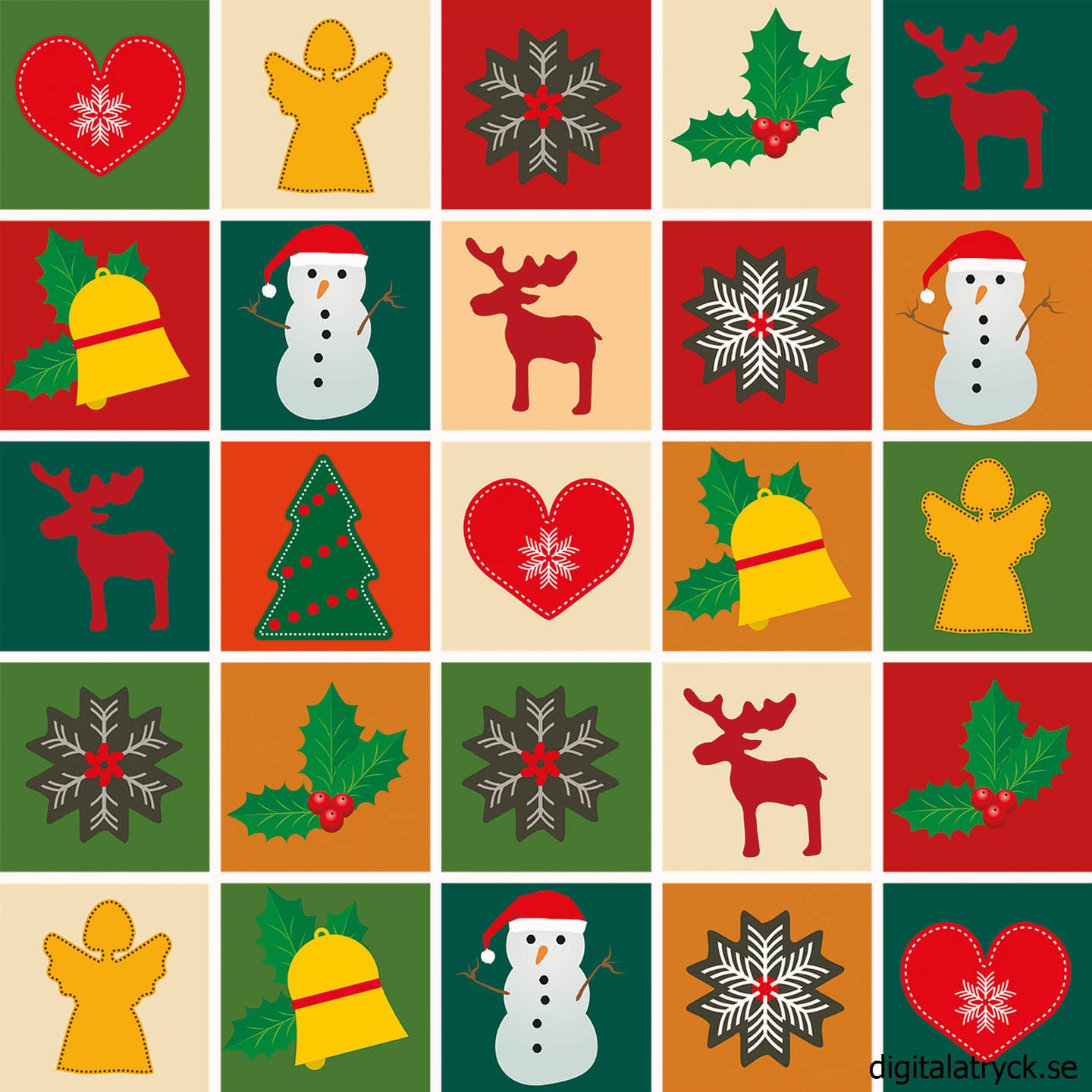 The Dish Cloth: Christmas Bingo features a grid of festive icons—heart, snowflake, and reindeer—making it an eco-friendly way to add holiday cheer and keep your kitchen clean.