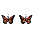 Earrings: Monarch Butterfly-Shaped Stainless Steel Dangle Earrings feature vibrant orange and black designs on hypoallergenic silver hooks, adding a charming touch to any outfit.
