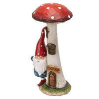 Gnome: Gnome - Tomte with LED Toadstool - Mushroom House 9.45" High