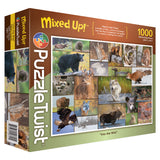 PuzzleTwist Mixed Up! Into the Wild 1000 piece puzzle by photographer Mike Lentz features stunning wildlife photos of bears, wolves, deer, birds, and foxes in their natural habitats.