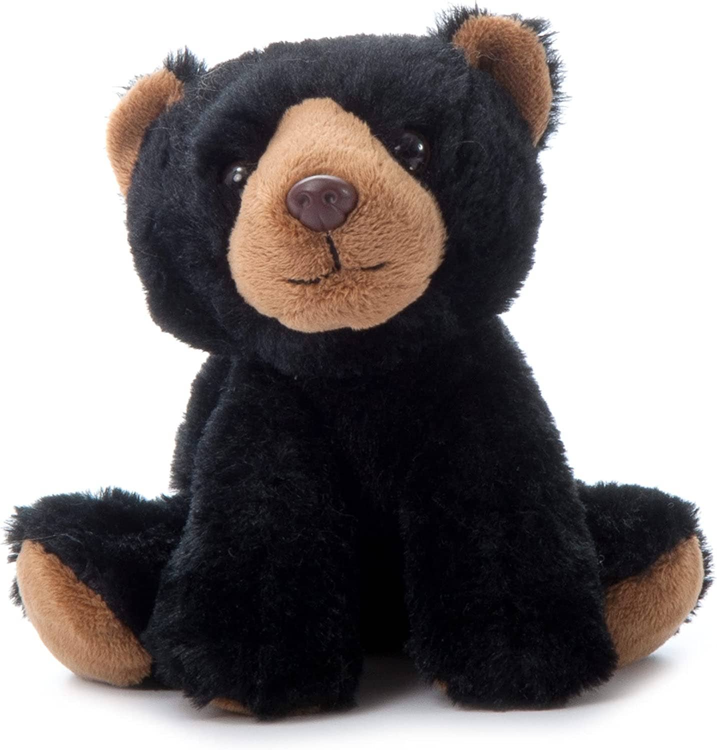The Plush: Black Bear Wild Onez Stuffed Animal 9 features a cuddly black bear with a brown snout, inner ears, and paws—ideal for anyone who loves cute stuffed animals for kids.