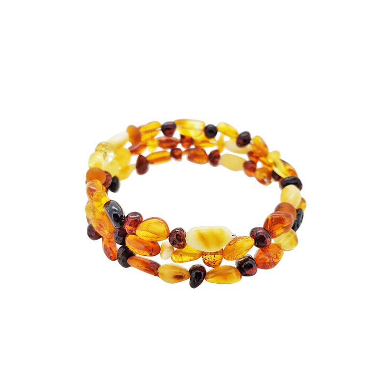 Bracelet: Multi-Color Amber Memory Wire Bracelet