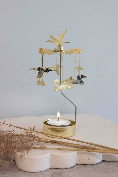 Rotary Candleholder: Loons Angel Chimes by Pluto Design in Sweden Tea Light Candle Holder