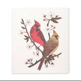 Dish Cloth: Cardinals & Cherry Blossoms Dishcloth-6.75x7.5"L