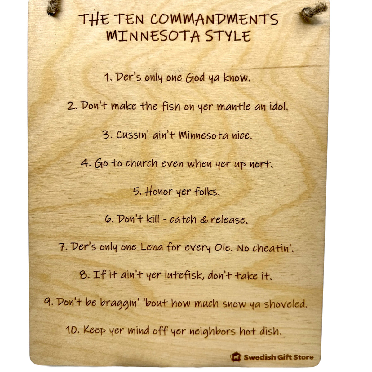 Novelty Signs: Minnesota Style Ten Commandments Wooden Sign – Rustic H ...