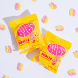 Candy: Bubs Sour Skalle - Fruity Lemon Flavor Mix Chewy Gummy Skulls (90g) Bag 3.17 oz Swedish Candy