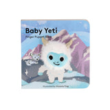 Board book featuring a plush yeti finger puppet on the cover, set against a snowy mountain background.