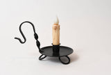 Candle Holder: Wrought Iron Raised Taper Candle Holder - Black 4.55" Diameter and 5" high