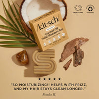 Coconut Oil Shampoo Bar for Dry Damaged Hair 3.2 oz by Kitsch