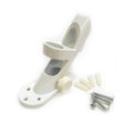 The Flag Pole: Flag Mounting Bracket - White Aluminum Bracket comes with mounting screws and wall anchors, displayed together on a white background.