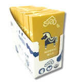 A box containing several yellow-wrapped Scandinavian chocolate bars, each with a horse illustration and “Sted Nordic Milk 55%” printed on the front.