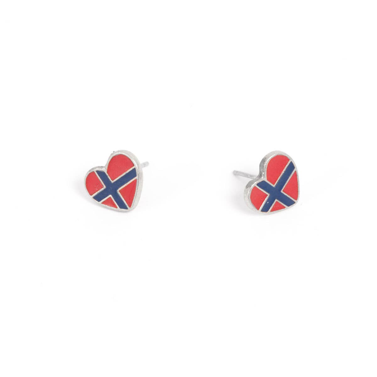 Introducing the Norway Flag Post Earrings, these captivating heart-shaped accessories feature a distinctive design of the national flag in vibrant red, blue, and white enamel. They are an ideal emblem of affection from Norway and effortlessly infuse any ensemble with a hint of Scandinavian flair.