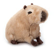 The Plush: Capybara Earth Keeperz Capybara Stuffed Animal (10 long) features light brown fur, dark brown feet, and rounded ears. It sits upright on a white background and is made from recycled materials for eco-friendly cuddles.