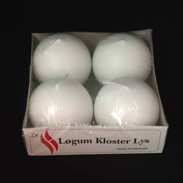 Candle: White 2.5" Ball Candles (4 Pack)