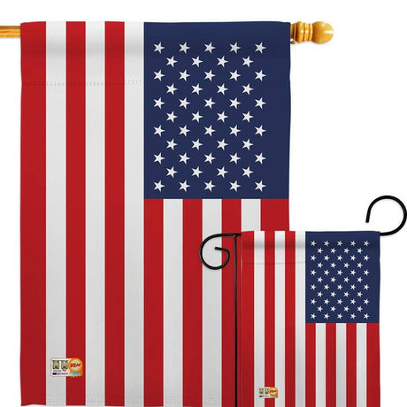 Show your American pride with the Flag: United States of America Garden Flag—crafted from weather-resistant fabric, this home decor flag features 50 white stars and 13 stripes, perfect for indoors or outdoors.