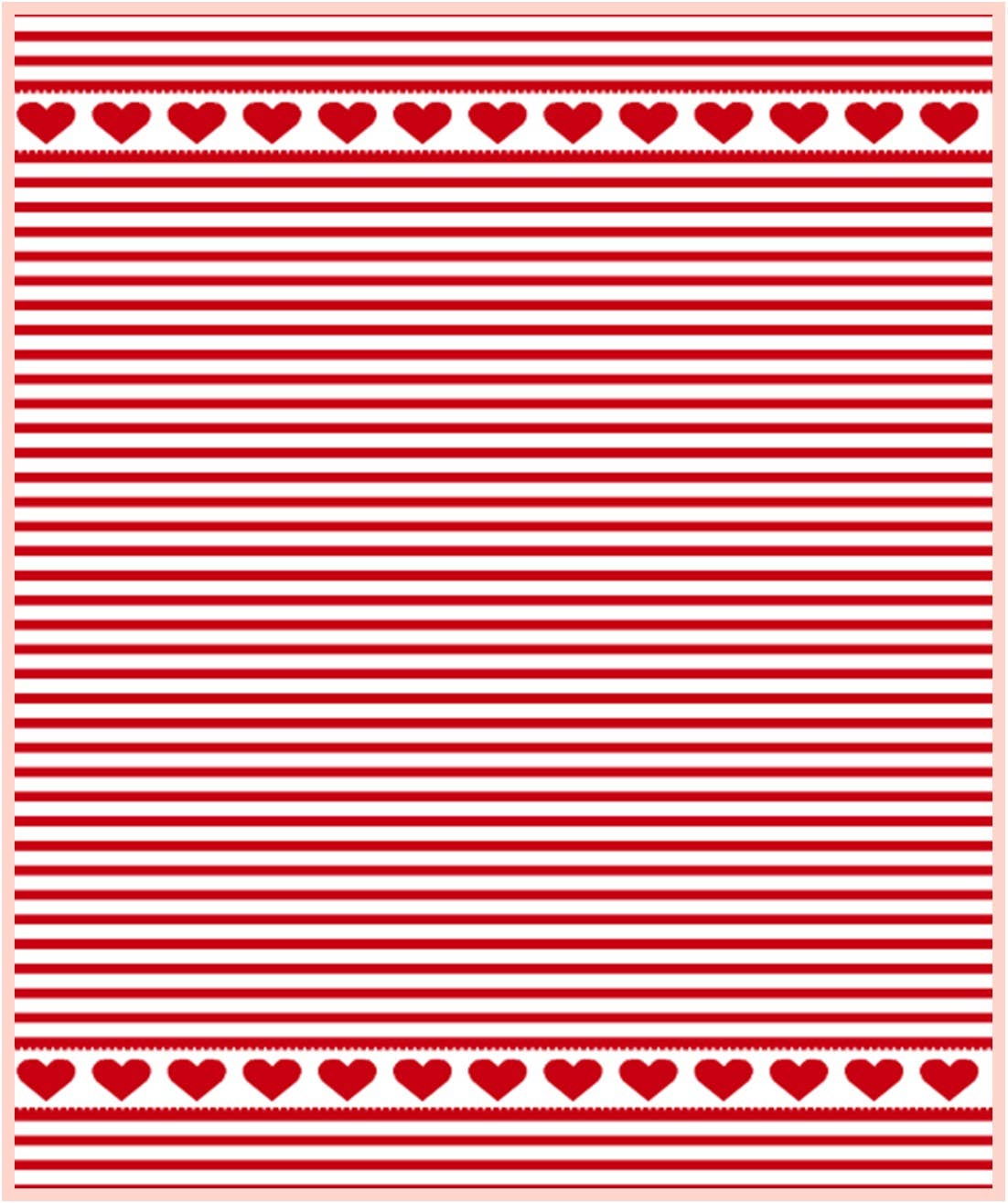 The Tea Towel: Red Hearts Border Jacquard Tea Towel 20"x28" features red horizontal stripes on white with two rows of red hearts bordered by zigzag lines for a charming Nordic touch.