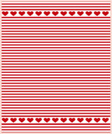 The Tea Towel: Red Hearts Border Jacquard Tea Towel 20"x28" features red horizontal stripes on white with two rows of red hearts bordered by zigzag lines for a charming Nordic touch.