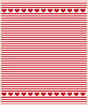 The Tea Towel: Red Hearts Border Jacquard Tea Towel 20"x28" features red horizontal stripes on white with two rows of red hearts bordered by zigzag lines for a charming Nordic touch.
