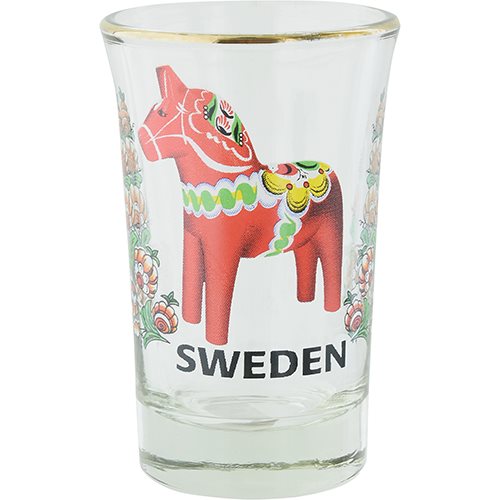 Shot Glass: Sweden Red Dala Horse