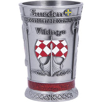 Shot Glass: Sweden Vikings 1 oz Metal with 3D Images From Sweden