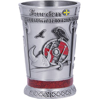 Shot Glass: Sweden Vikings 1 oz Metal with 3D Images From Sweden