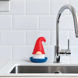 Brush: Beardy Tomte - Gnome Dish Scrub Brush 4" Tall with Dish 3.25" Diamter