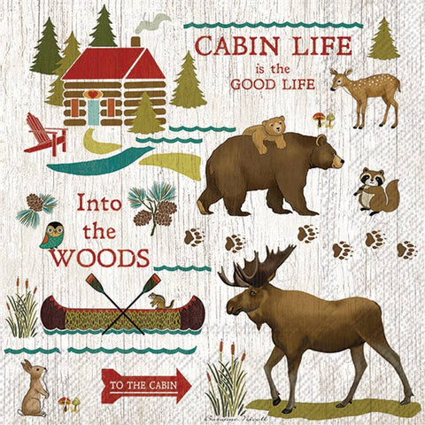 Napkins: Cabin Life is the Good Life 5"x5"