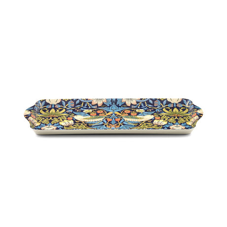 Tray: Strawberry Thief Melamine Tray - Blue by William Morris Sandwich or Almond Cake Tray