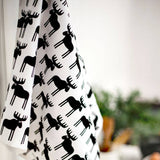Gift Set: Jangneus Moose - Black Swedish Dish Cloth and Matching Tea Towel