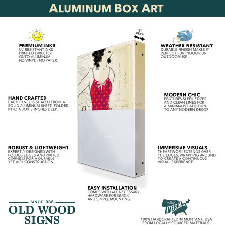 A rectangular aluminum wall decor art print, "Aspen Forest I" (18" x 18" x 3"), features premium inks, a modern chic style, and weather-resistant metal box construction.