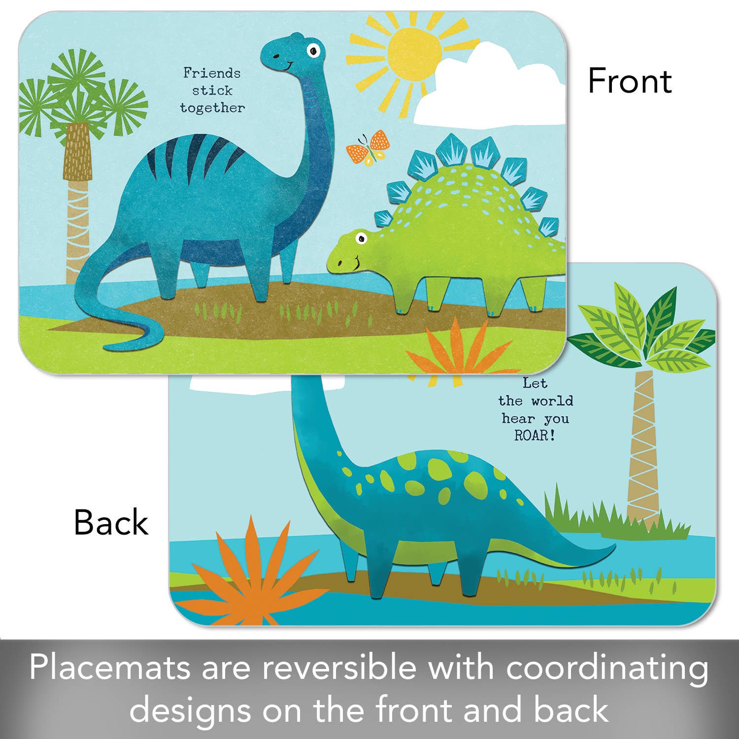 Placemat: Kids Dino World Reversible Rectangular Plastic Placemat