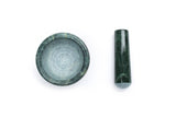 The Marble Mortar and Pestle in green (3.5" x 3.5") features an unpolished interior, with the bowl on the left and cylindrical pestle on the right, displayed against a white background.
