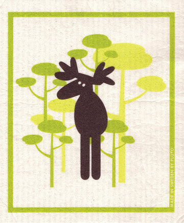 Dish Cloth: Moose w/Trees