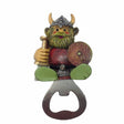 Add fun to your kitchen with the Magnet: Norwegian Viking Refrigerator Magnet Bottle Opener, featuring a cartoon Viking holding a shield and mug. It also serves as an eye-catching fridge magnet with helmet and horns!.