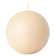 The Faire - Biedermann & Sons Champagne Ball Candle is a 2.5" diameter, cream-colored, round candle with a smooth finish—ideal for adding elegance to any decorative candle collection.