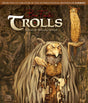 Book cover shows an illustrated troll with long hair and beard, holding a staff and an owl. Title: Brian Froud's "Trolls" Paintings and Portraits by Brian & Wendy Froud—a fantasy art book inspired by troll mythology.