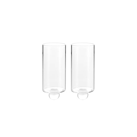 The Candle Holder: Mini Vases for Stumpastaken Candleholder 2-pack features two clear glass cups—ideal as mini vases or table decor to enhance your Stumpastaken arrangement.