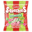 A 140g (4.94 oz) bag of Swizzels Squashies Sour Cherry & Apple Gummy Candy from Swedish Sweets Wholesale LLC - Swedish Candy, featuring soft pink and green gummies in red and green packaging labeled "Sour Cherry & Apple Flavour" on the front.