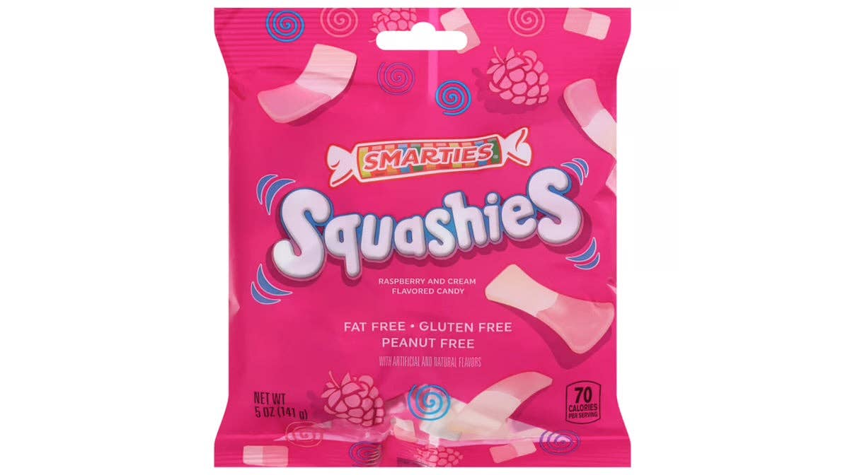 Candy: Smarties Squashies Raspberry 'n Cream Flavored Candy 5oz Bag