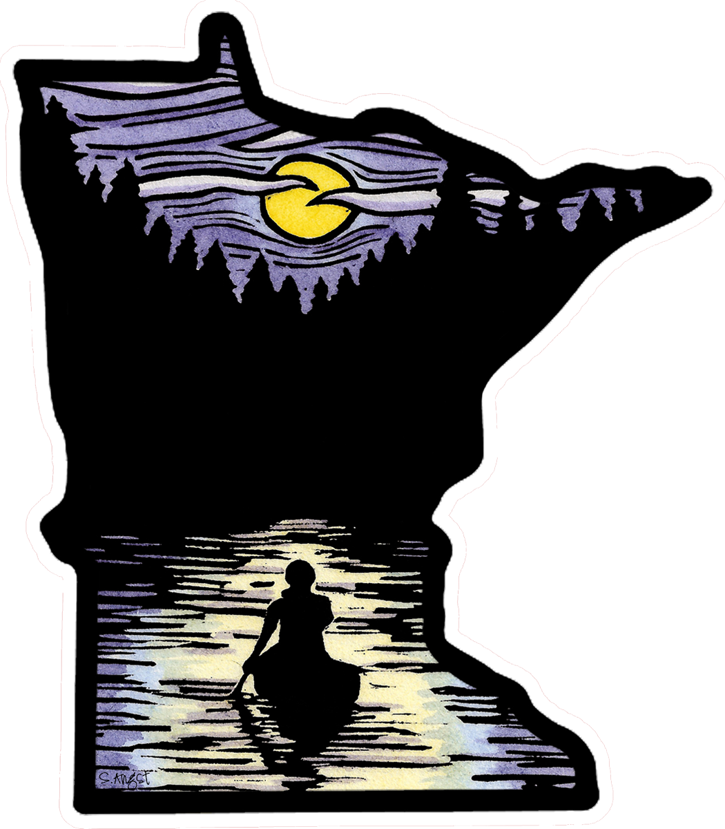 Sticker: Minnesota State - Canoe Vinyl Sticker