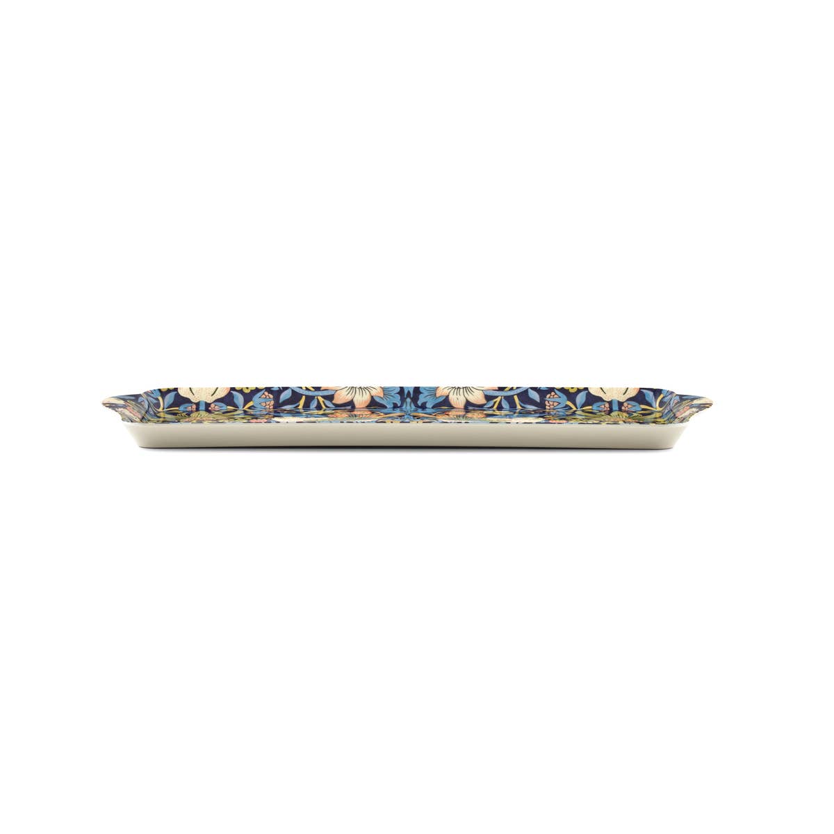 Tray: Strawberry Thief Melamine Tray - Blue by William Morris Sandwich or Almond Cake Tray